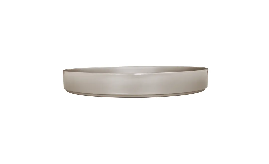 Cal-Mil 22017-8-102 Ash Melamine Plate, 8.2" Dia x 1.5" H, Round Wide-Rim, Gray, Dishwasher Safe