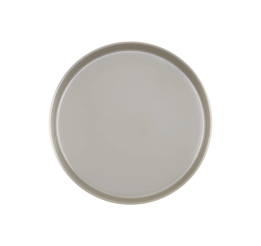 Cal-Mil 22017-8-102 Ash Melamine Plate, 8.2" Dia x 1.5" H, Round Wide-Rim, Gray, Dishwasher Safe