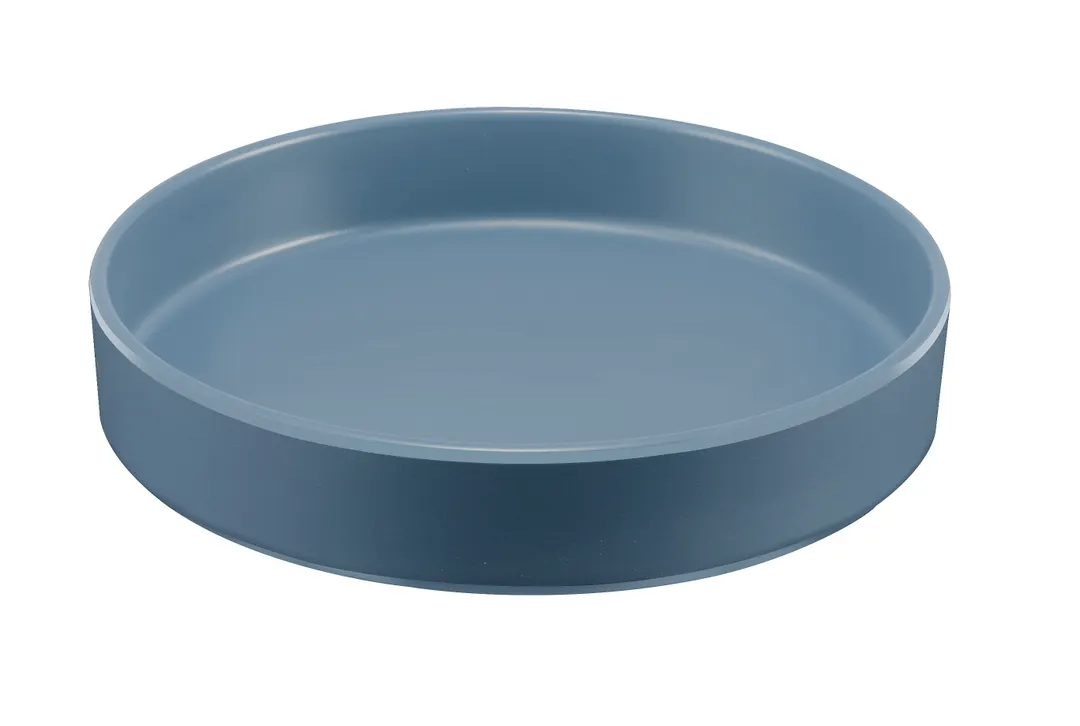 Cal-Mil 22017-8-111 Stone Blue Melamine Plate, 8.2" Dia x 1.5" H, Wide-Rim, Dishwasher Safe