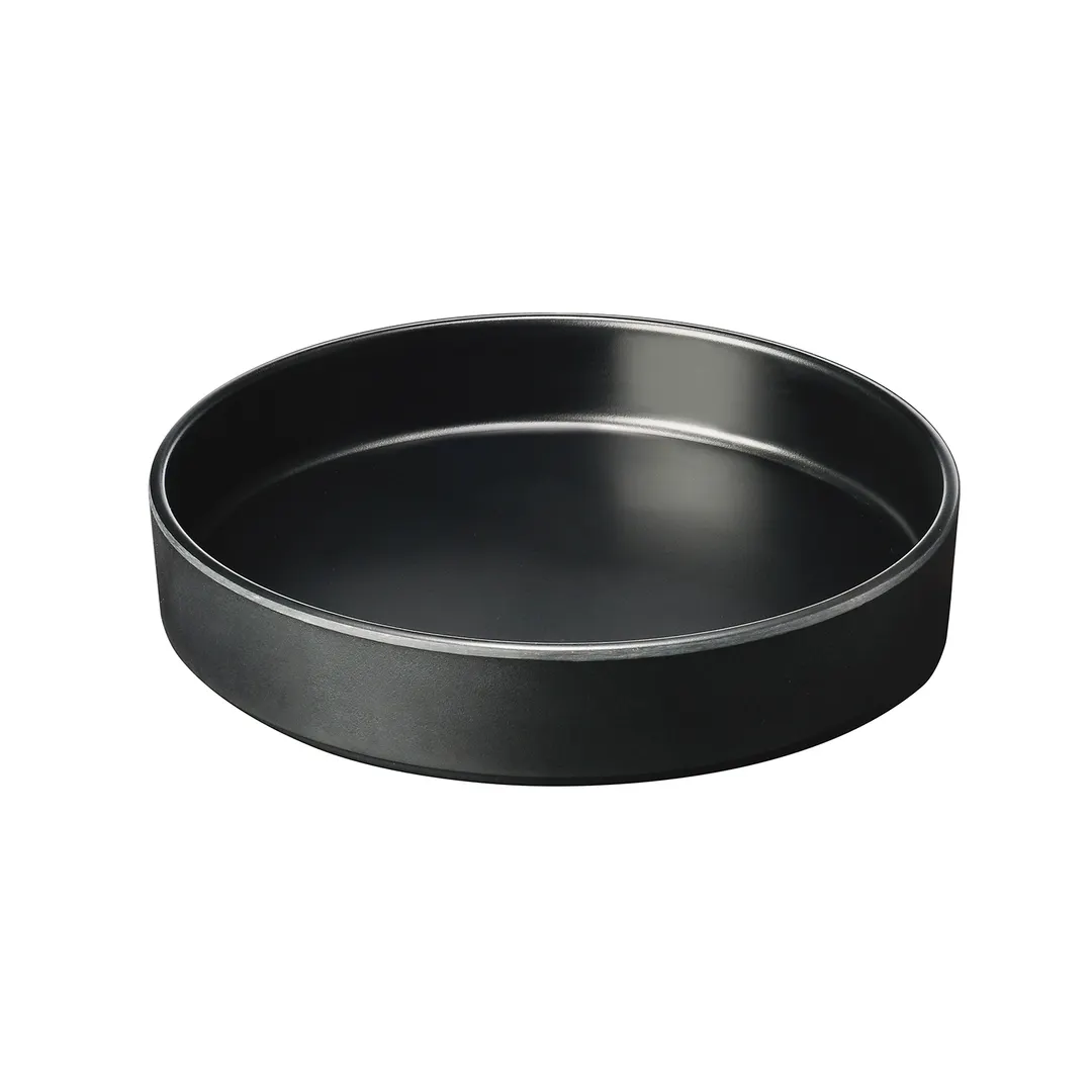 Cal-Mil 22017-8-13 Hudson Plate, 8.25" Dia., Round, Stackable, Melamine, Black