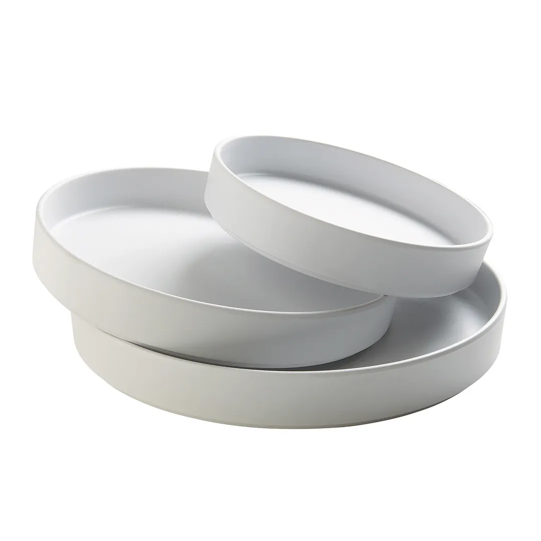 Cal-Mil 22017-8-15 Hudson Plate, 8.25" Dia. Round Melamine White Serving Tray
