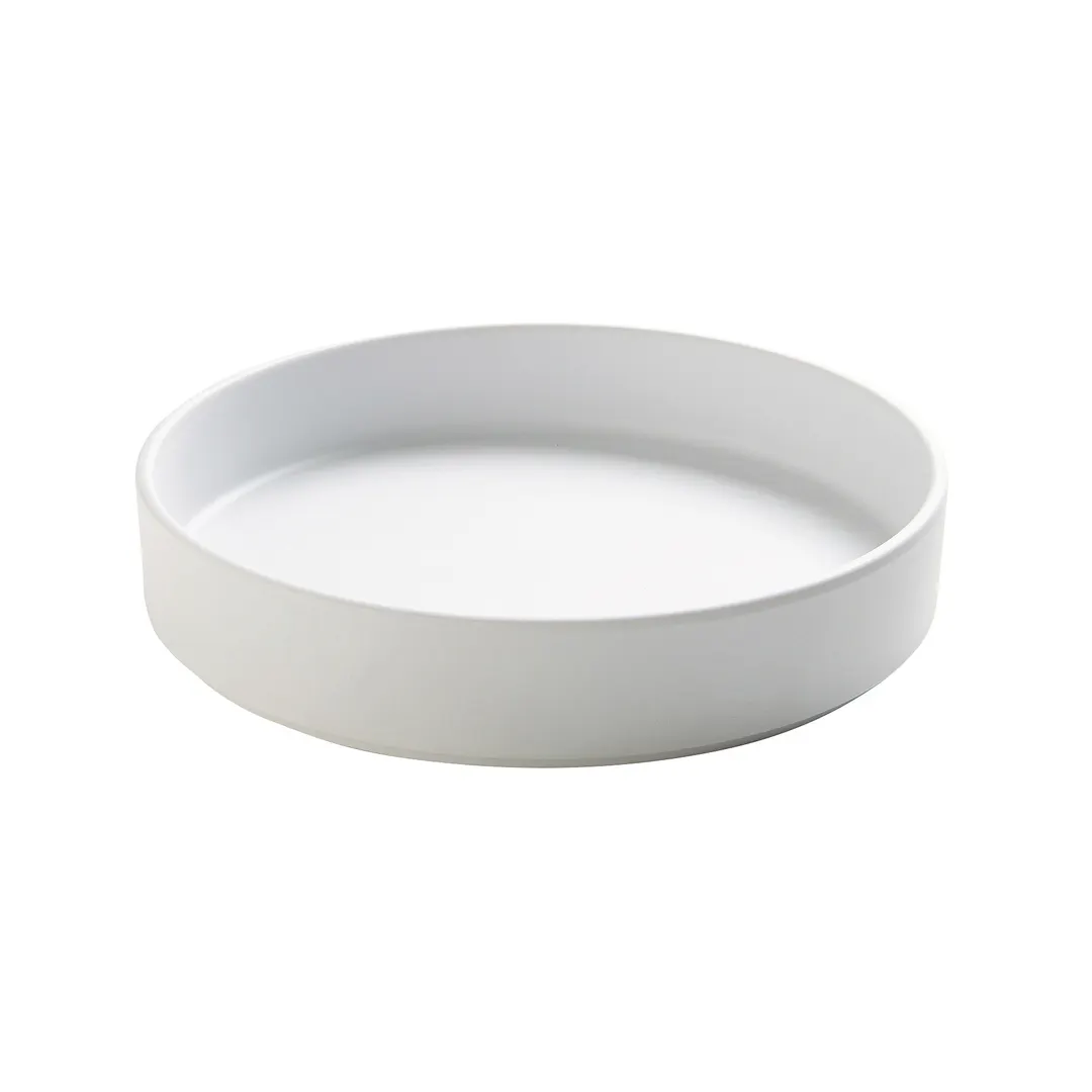 Cal-Mil 22017-8-15 Hudson Plate, 8.25" Dia. Round Melamine White Serving Tray