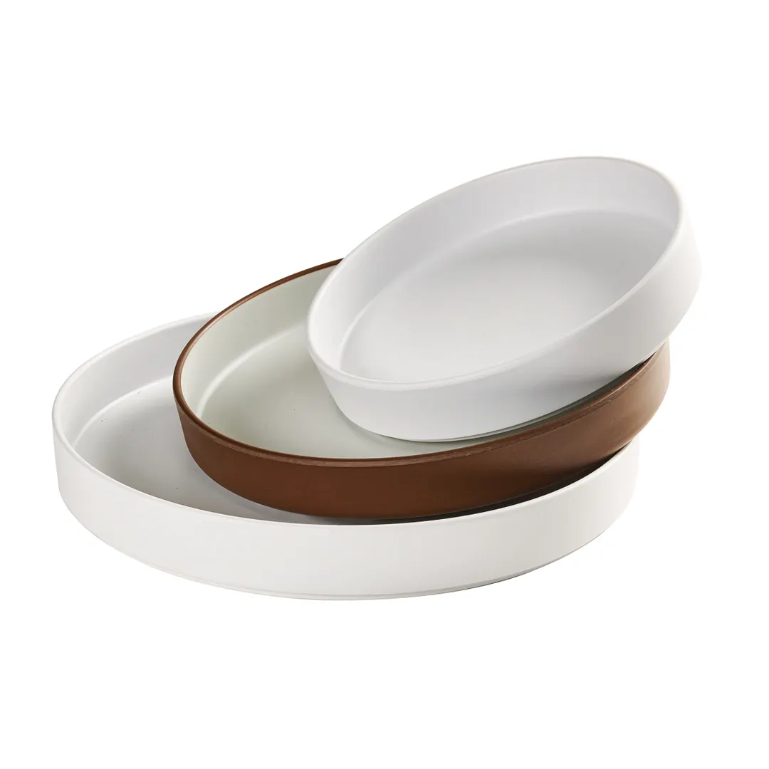 Cal-Mil 22017-8-89 Hudson Plate, 8.25" Dia. Round Melamine Two Tone Serving Tray