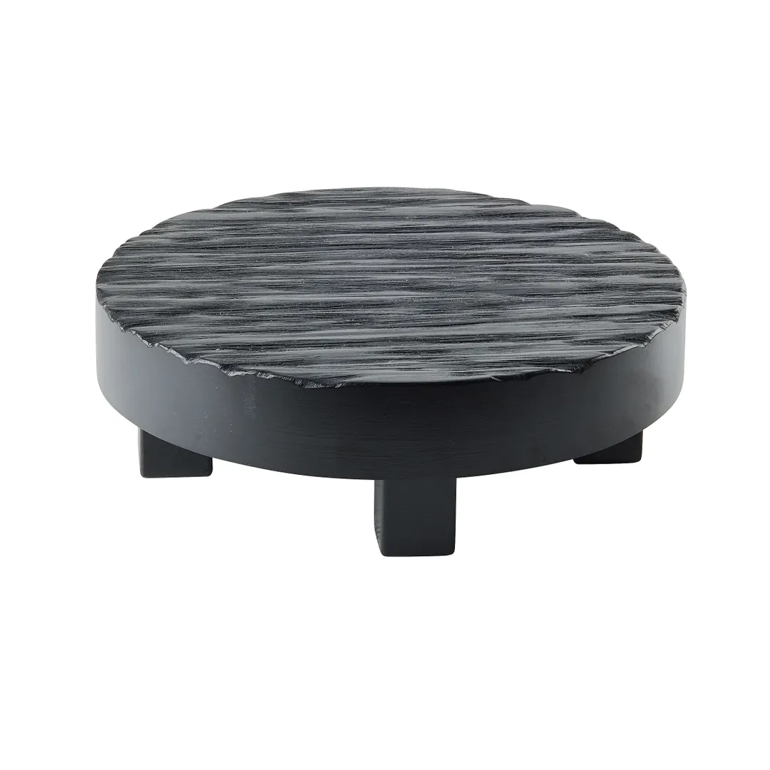 Cal-Mil 22022-13 Monterey Riser, 12" Diameter x 4" Height Round Black Wood Display Stand