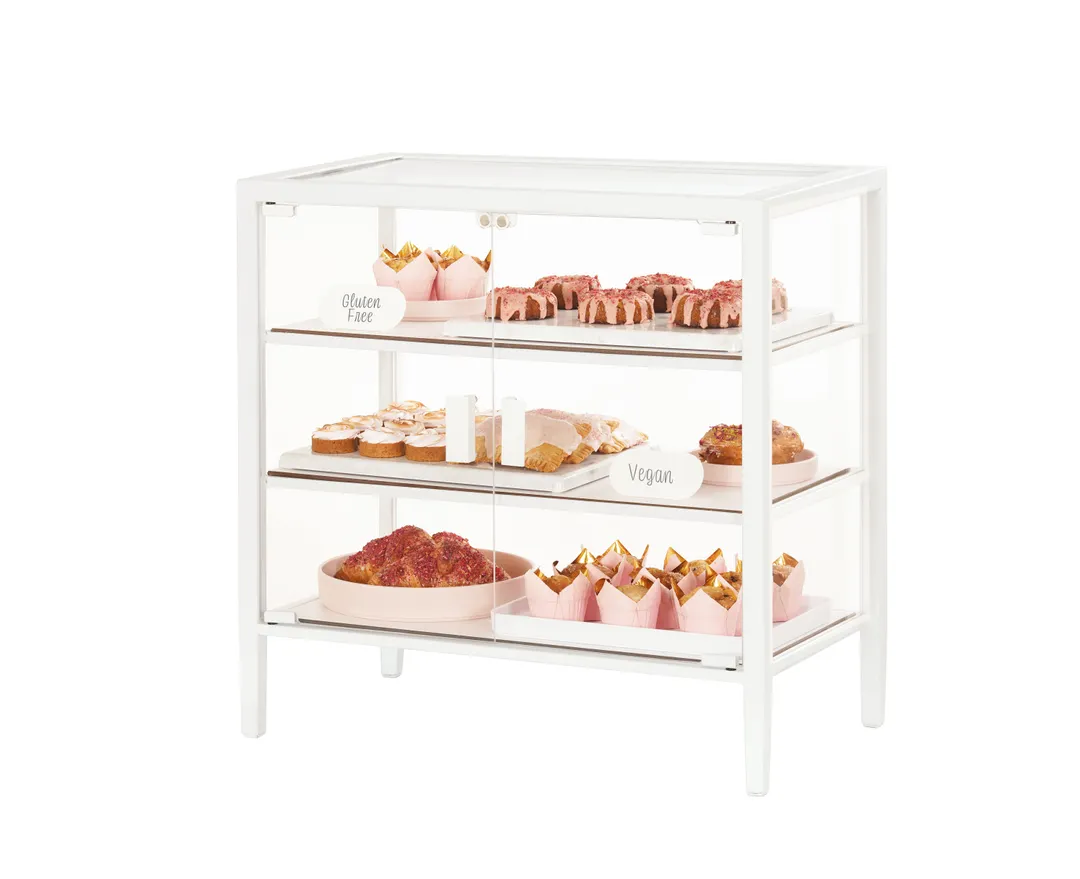 Cal-Mil 22023-26-15 Display Riser, 26.25"W x 14"D x 26"H, White Metal 20‑29"W 17"+H 10‑19"D 3‑4Steps