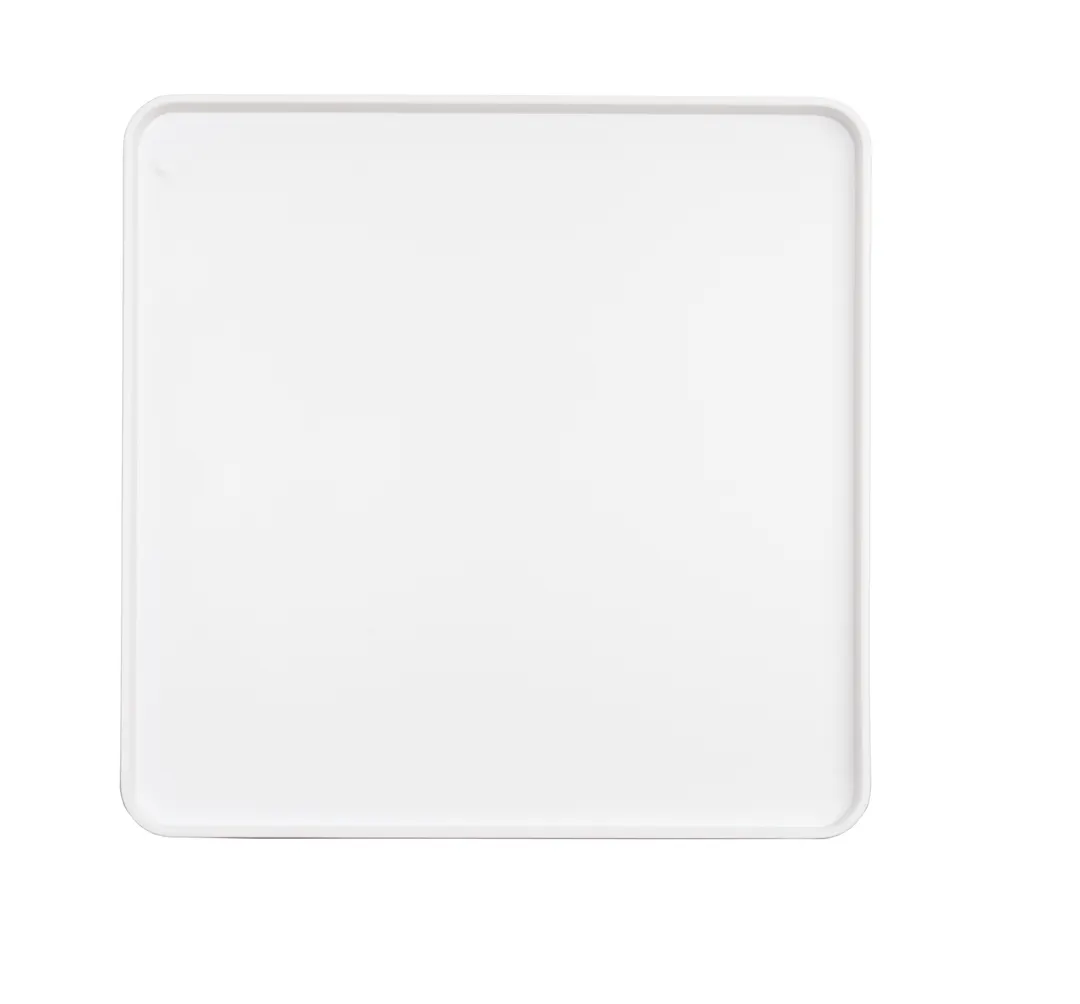 Cal-Mil 22025-14-15 Square Low‑Rim Melamine Plate, 14" x 14" White, Durable Reusable Dinnerware