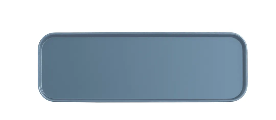 Cal-Mil 22025-412-111 Plastic Plate, 13" W x 4" D x 1" H Rectangular Low‑Rim Melamine in Stone Blue