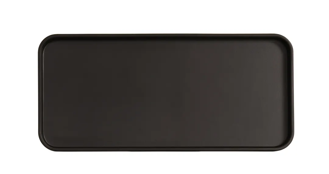 Cal-Mil 22025-613-13 Rectangular Low‑Rim Melamine Plate, Black, 13" W x 6" D x 1" H, Hudson Style