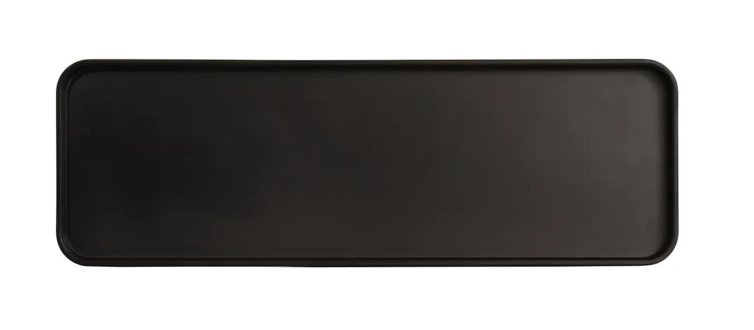Cal-Mil 22025-618-13 Rectangular Low-Rim Melamine Plate, 18" W x 6" D x 1" H, Black Hudson Style