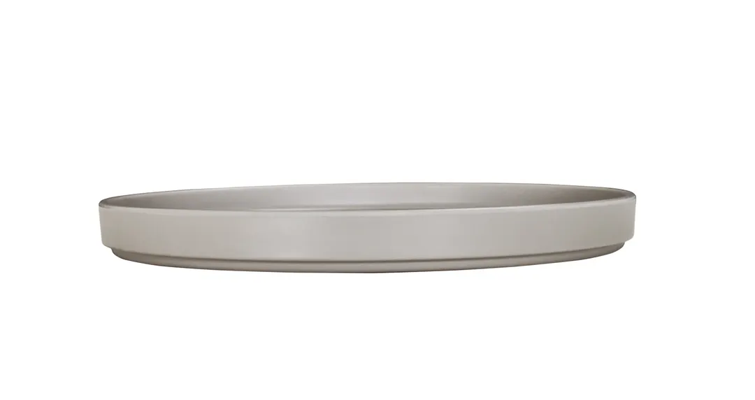 Cal-Mil 22026-10-102 Ash Low Rim Plate, 10.25" Dia x 1" H Melamine, Gray, Dishwasher Safe, Stackable
