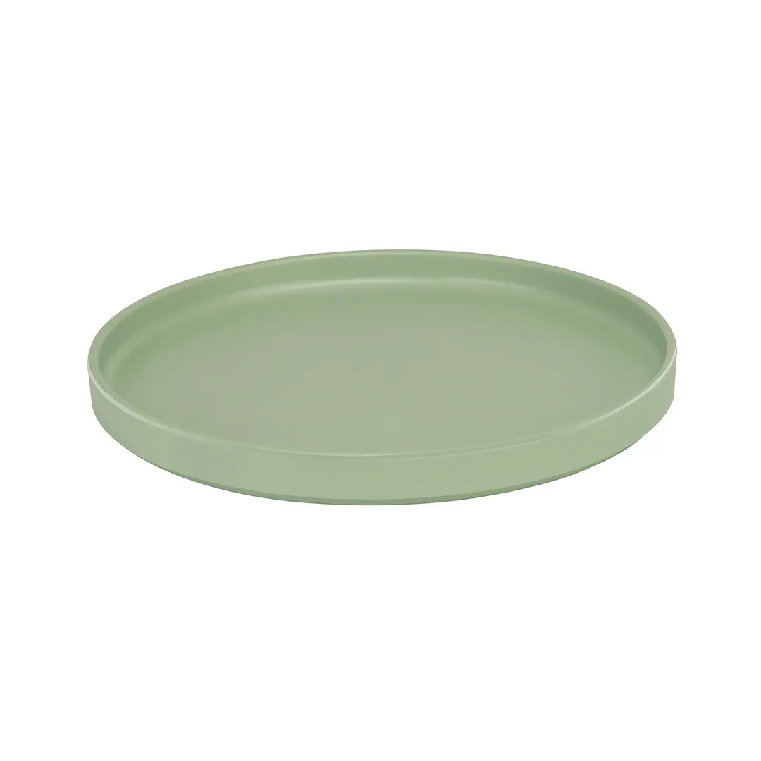 Cal-Mil 22026-10-107 Round Low‑Rim Melamine Plate, 10‑1/4" Dia x 1" H, Matcha Green, 10‑11" Size