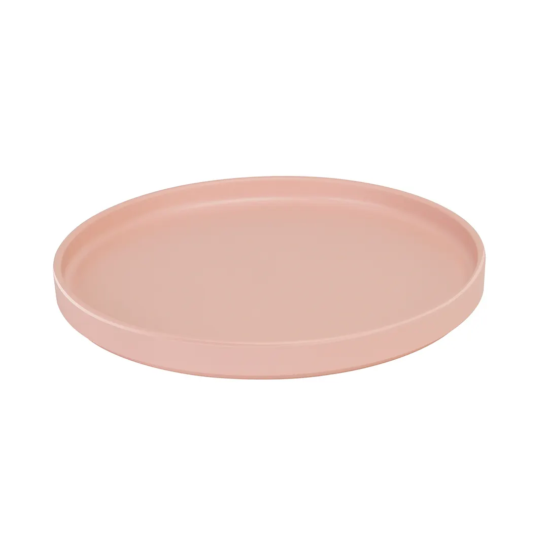 Cal-Mil 22026-10-108 Hudson Plate, 10-1/4" Dia x 1" H, Low Rim, Blush Pink Melamine