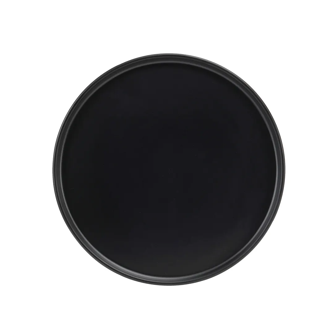 Cal-Mil 22026-10-13 Hudson Round Plate, 10-1/4" Diameter x 1" Height, Low Rim, Black Melamine