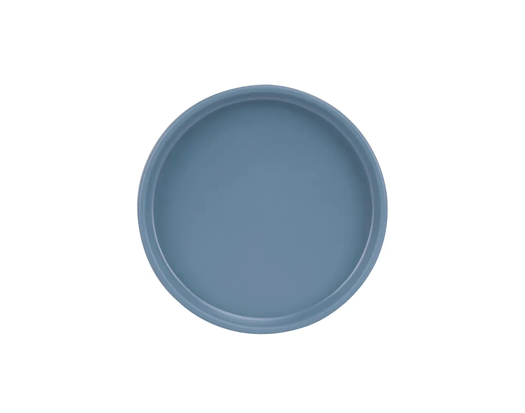 Cal-Mil 22026-8-111 Stone Blue Low‑Rim Melamine Plate, 8¼″ x 1″ H, Dishwasher Safe, Stackable 8‑9″