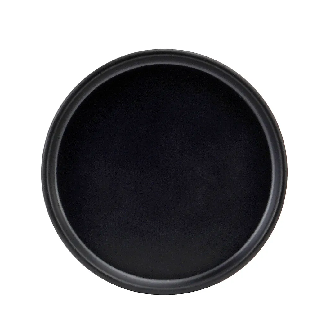 Cal-Mil 22026-8-13 Hudson Round Plate, 8-1/4" Dia x 1" H, Low Rim, Black Melamine