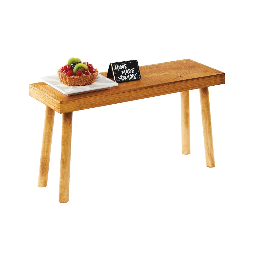 Cal-Mil 22029-11-99 Rustic Pine Wood Display Riser, 20" W x 7" D x 9-11" H, Rectangular, 1-2 Step