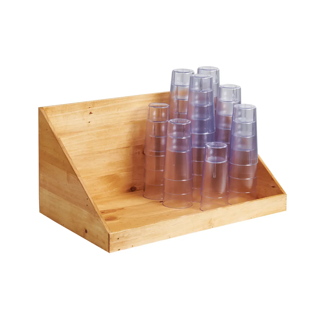 Cal-Mil 22041-99 Madera Cup Stacking Rack 23-1/4"W x 14-1/2"D x 12"H Rustic Pine Cup Lid Organizer
