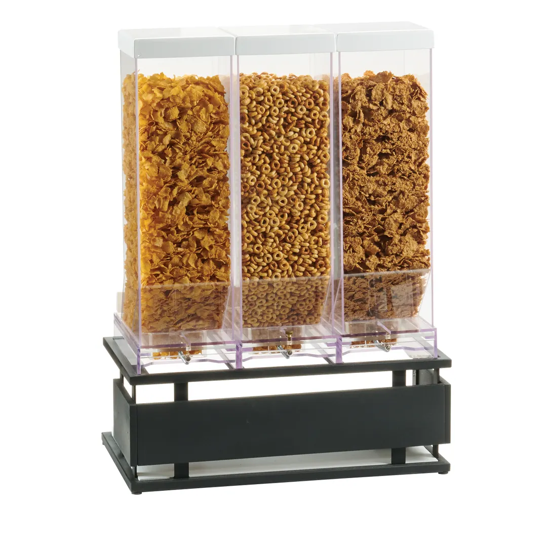 Cal-Mil 22046-13 Cereal Dispenser, 3‑Bin Countertop, 9.8 L (17.3"W×10.5"D×23.5"H), Base, BPA-Free