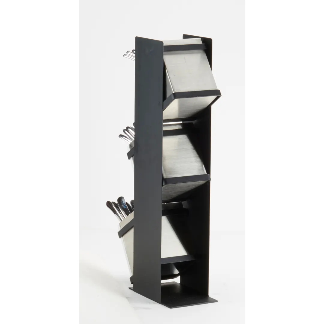 Cal-Mil 22048-13 3-Tier Stainless Steel Flatware Holder, 4.5"W x 7"D x 21"H