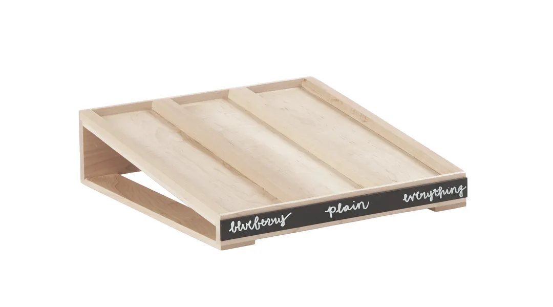 Cal-Mil 22062-71 Bagel Holder Base, 15"W x 16"D x 4-1/4"H, Blonde Write-On Surface