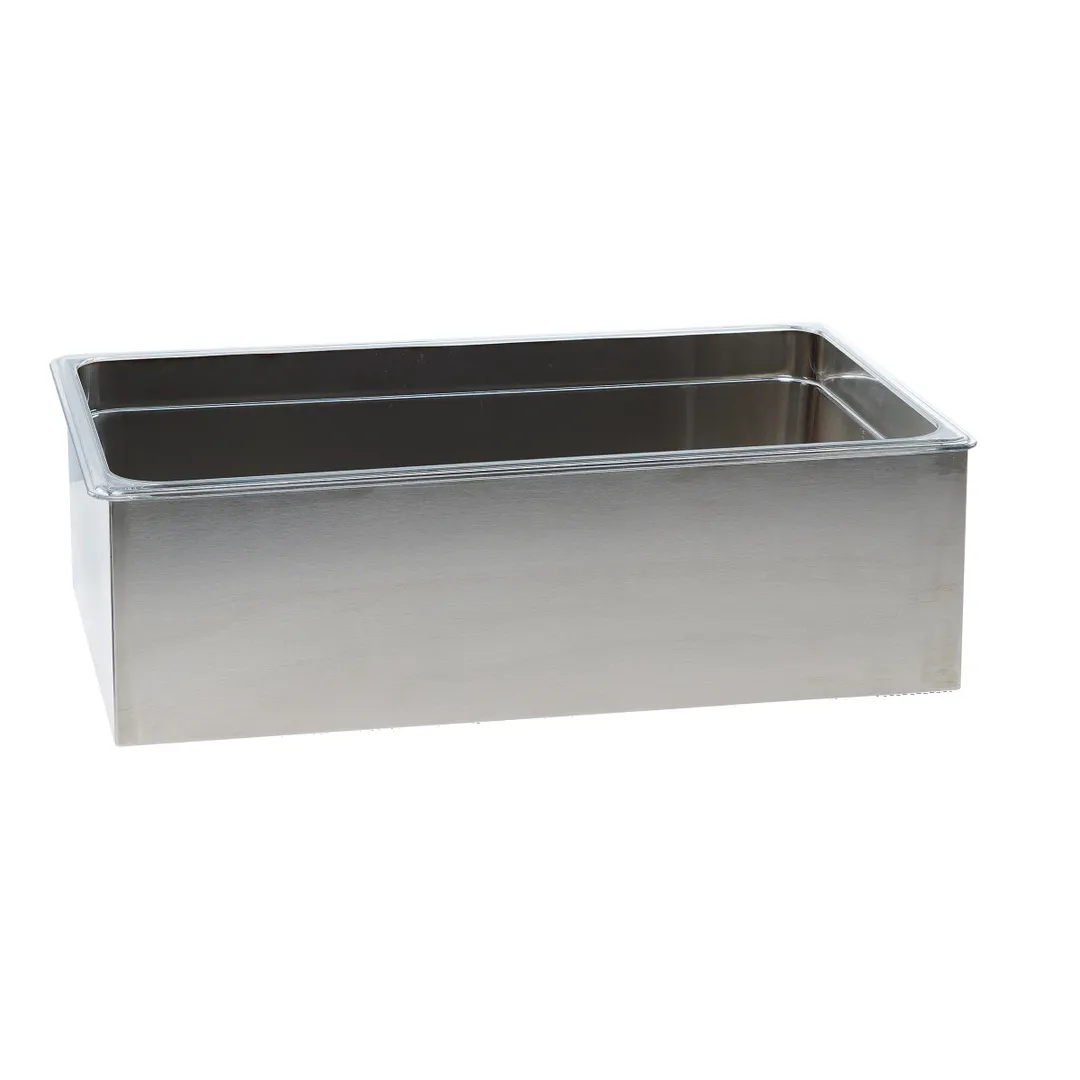 Cal-Mil 22064-12-55 Ice Housing – 20" W x 12" D x 6" H Stainless Steel with Clear Polycarbonate Pan