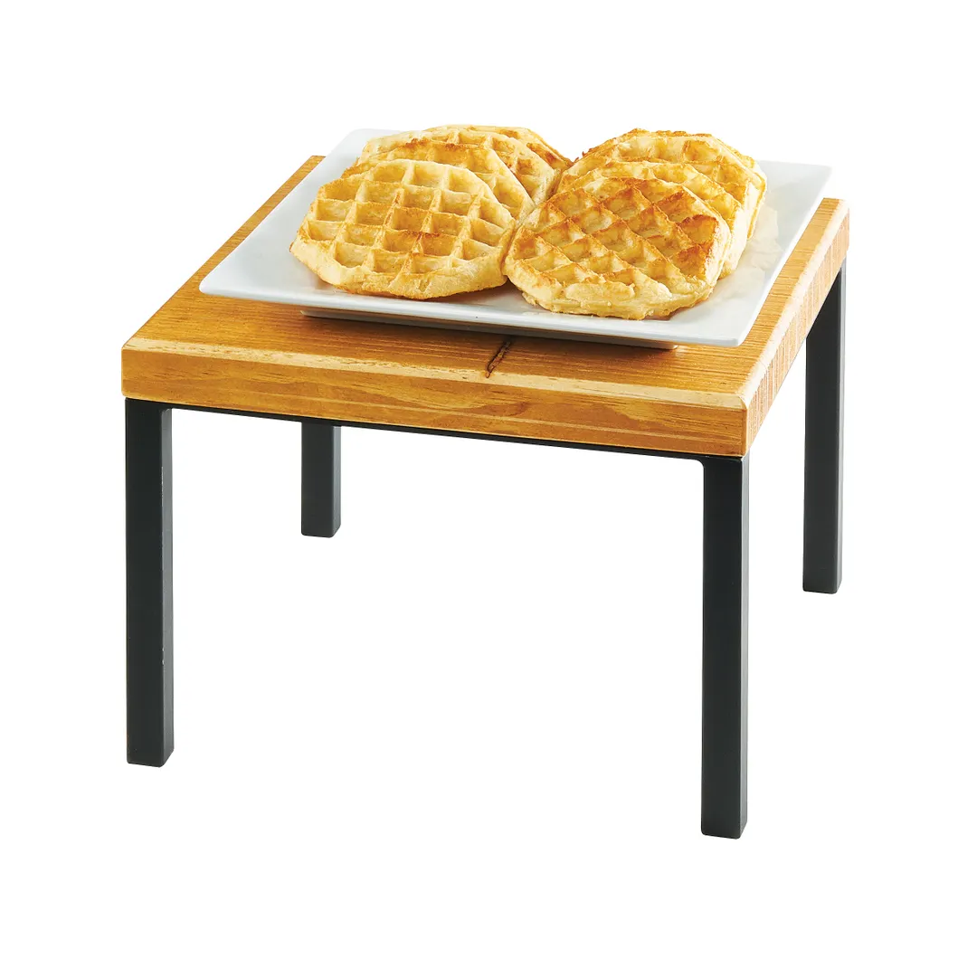 Cal-Mil 22065-9-99 Rustic Pine Wood Square Riser 12" W x 12" D x 9" H, Brown Finish, Height 9"-11"