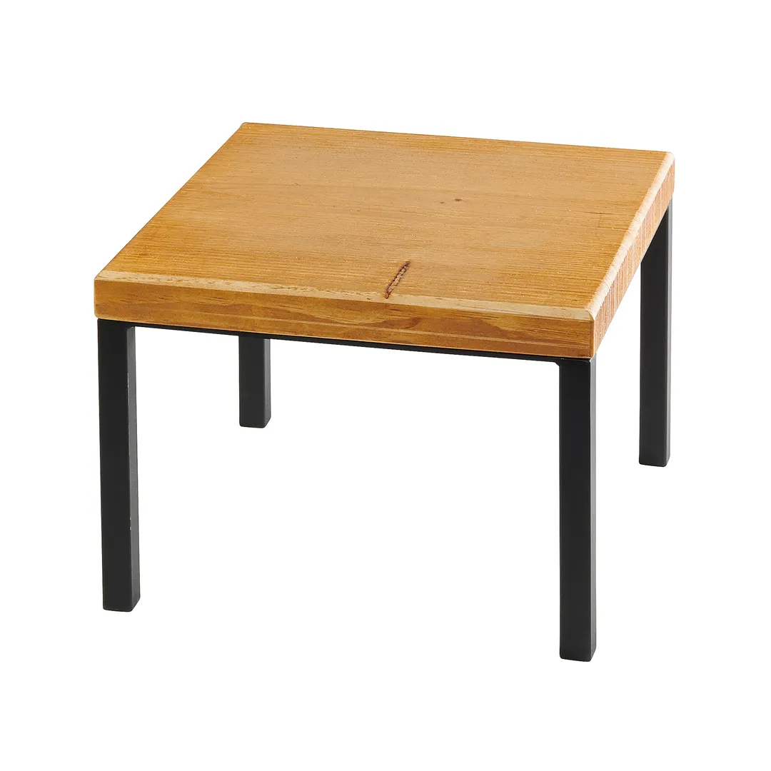 Cal-Mil 22065-9-99 Rustic Pine Wood Square Riser 12" W x 12" D x 9" H, Brown Finish, Height 9"-11"