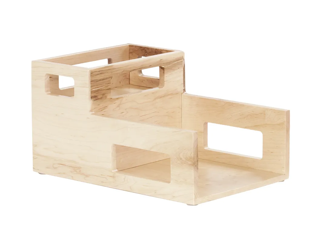 Cal-Mil 22068-71 Organizer Rack, 2-Compartment Plate & Napkin Holder, Blonde, 10-1/4"W x 15"D x 8"H