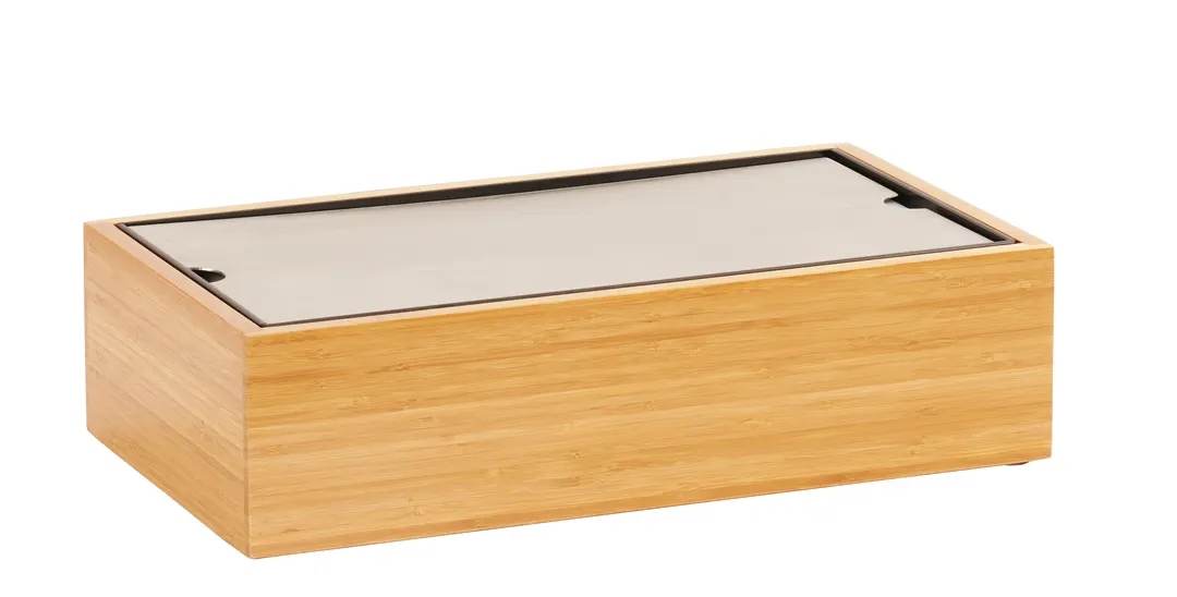 Cal-Mil 22072-4-60 Ice Display Frame, 9.5" W x 17.75" D x 4.75" H, Bamboo with Steel Tray and Pucks