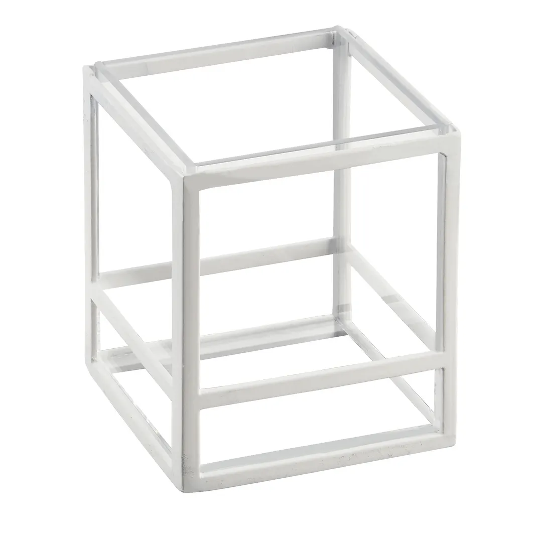 Cal-Mil 22076-15 White Plastic & Steel Riser, 5" W x 5" D x 6" H, Box, 5"‑8" Height, 9" Width