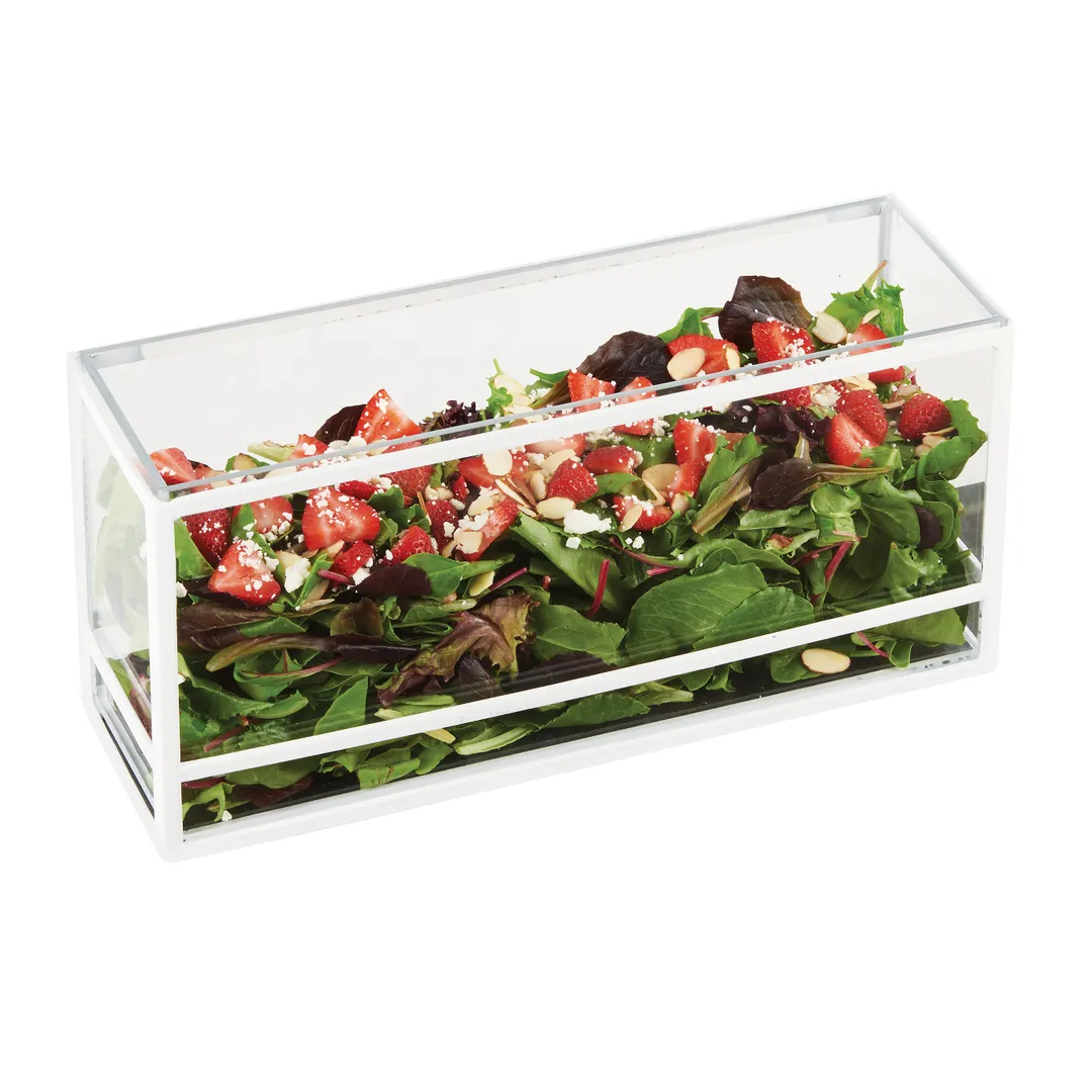 Cal-Mil 22078-15 White Plast/Steel Reversible Display Riser, Rectangular 15"W x 5"D x 7"H, 9" Depth