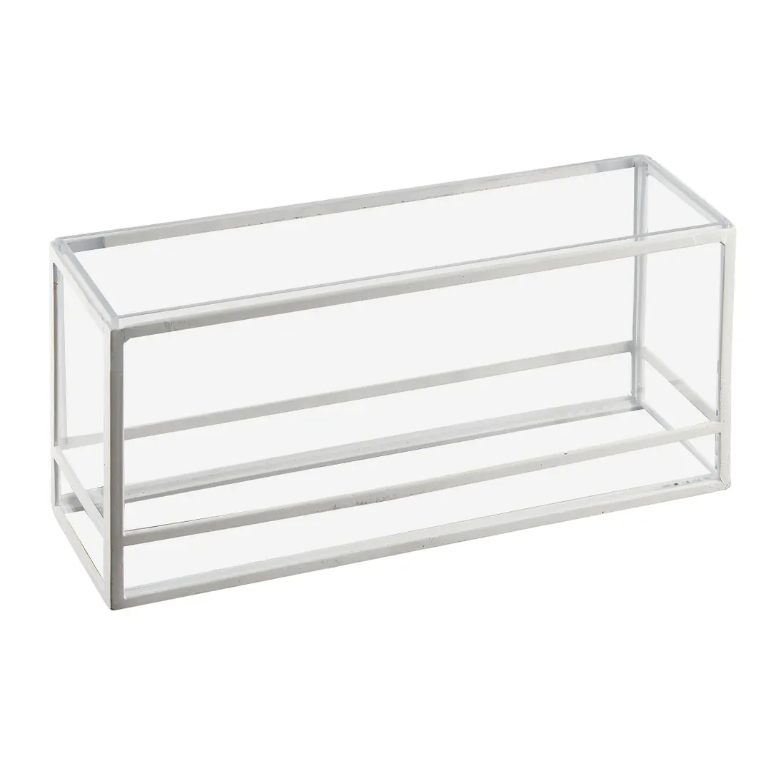 Cal-Mil 22078-15 White Plast/Steel Reversible Display Riser, Rectangular 15"W x 5"D x 7"H, 9" Depth