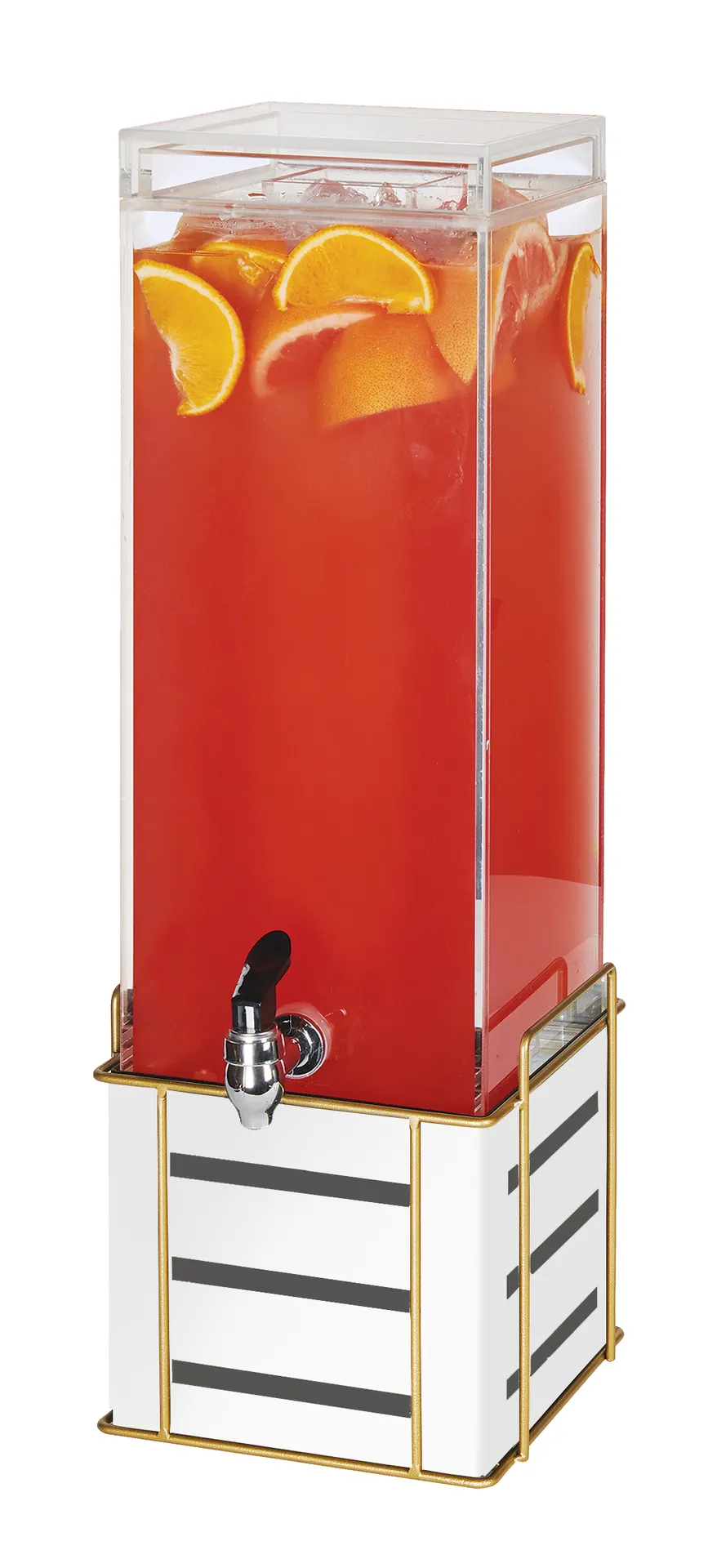 Cal-Mil 22090-3-15 3‑Gallon Dispenser, White Acrylic, 8.5"W x 10"D x 24.75"H, Spigot