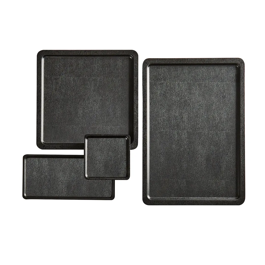 Cal-Mil 22097-13 Serving Tray, 4"W x 4"D x 1/2"H, Stackable, Melamine, Black
