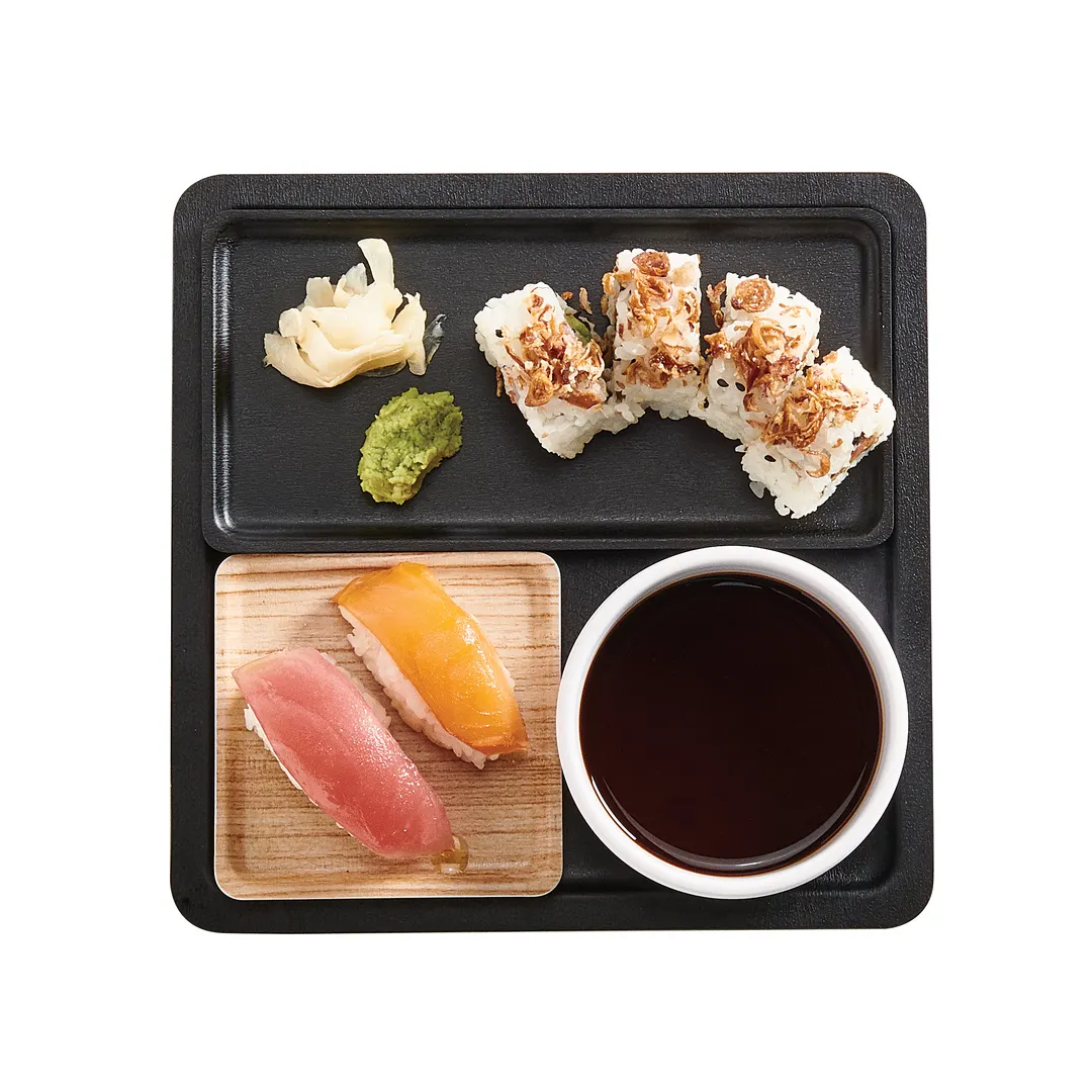 Cal-Mil 22099-13 Serving Tray, 9"W x 9"D x 1/2"H, Stackable, Melamine, Black