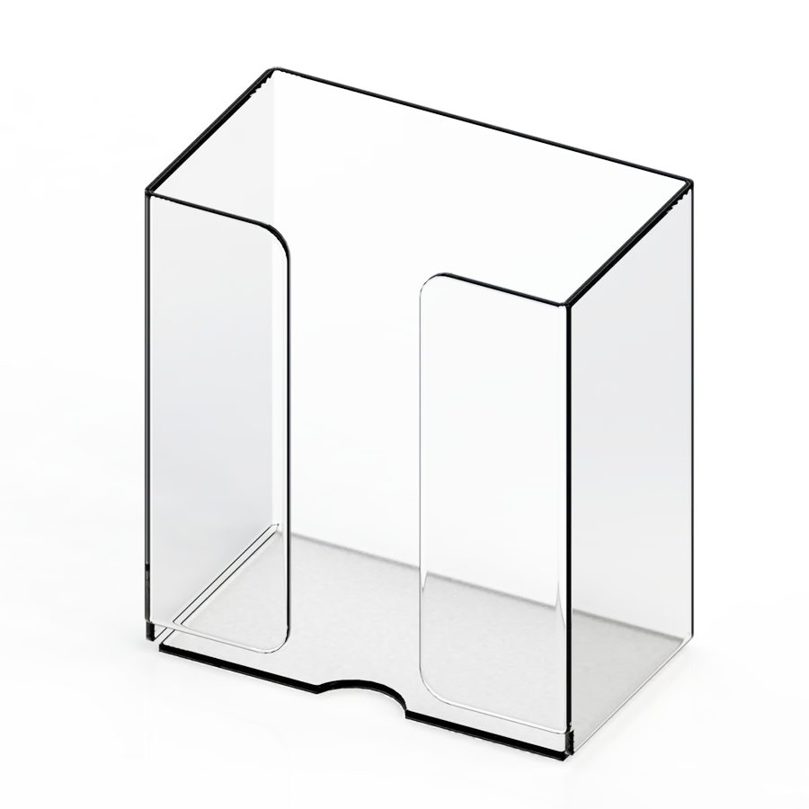 Cal-Mil 22152 Mounted Face Mask Dispenser, 7" W x 4" D x 8" H, PETG, Holds Box, Hardware Included