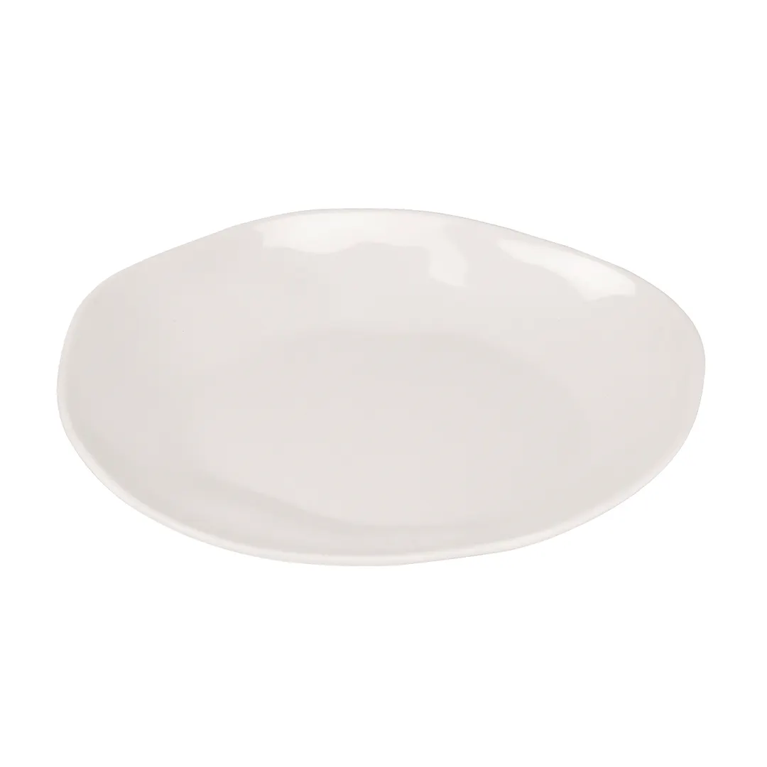 Cal-Mil 22304-10-103 Marin Plate, 10-1/4" Diameter Round Flared Edge Melamine, Ivory