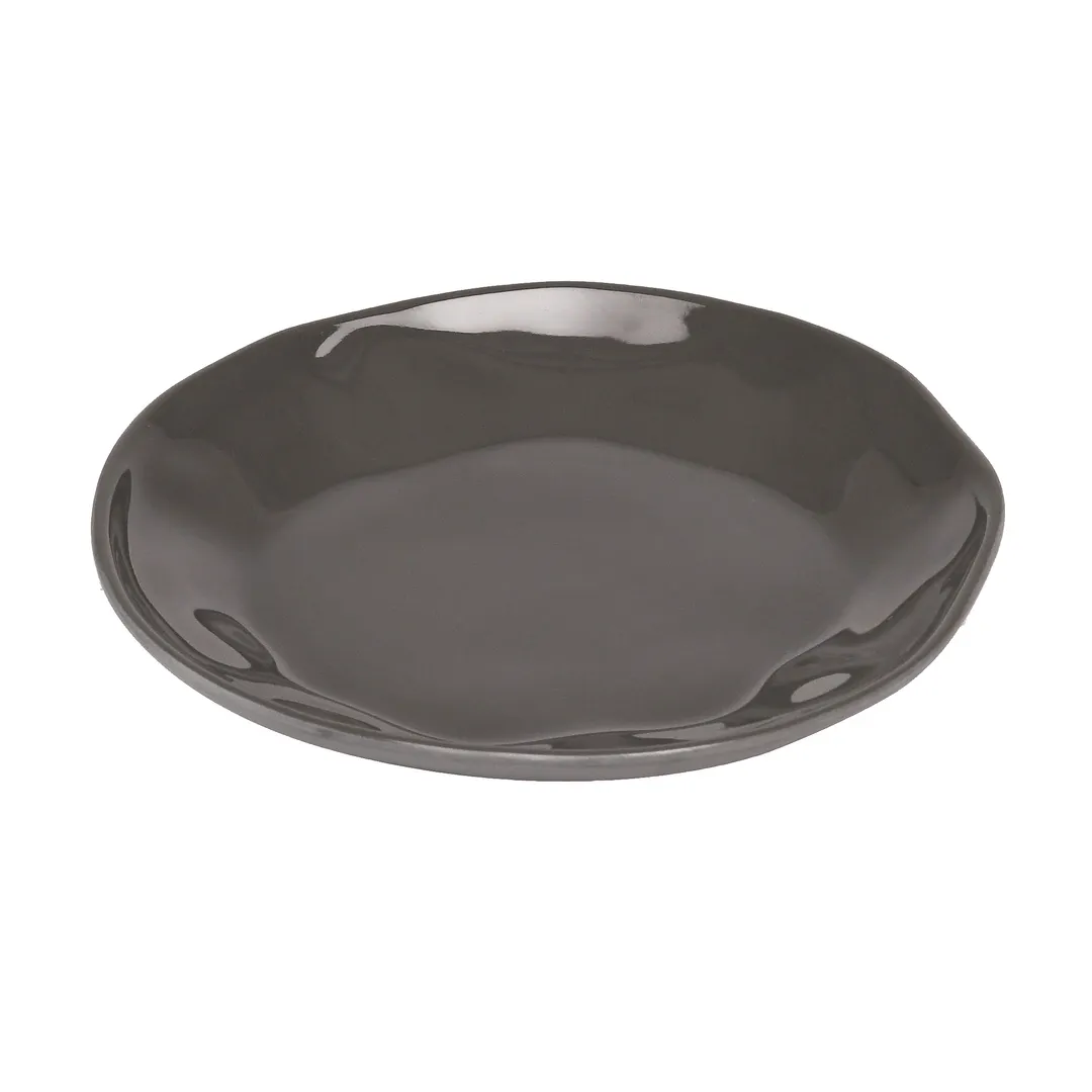 Cal-Mil 22304-7-101 Marin Plate, 6½‑Inch Round Melamine Dinner Plate, Brown Flared Edge Finish