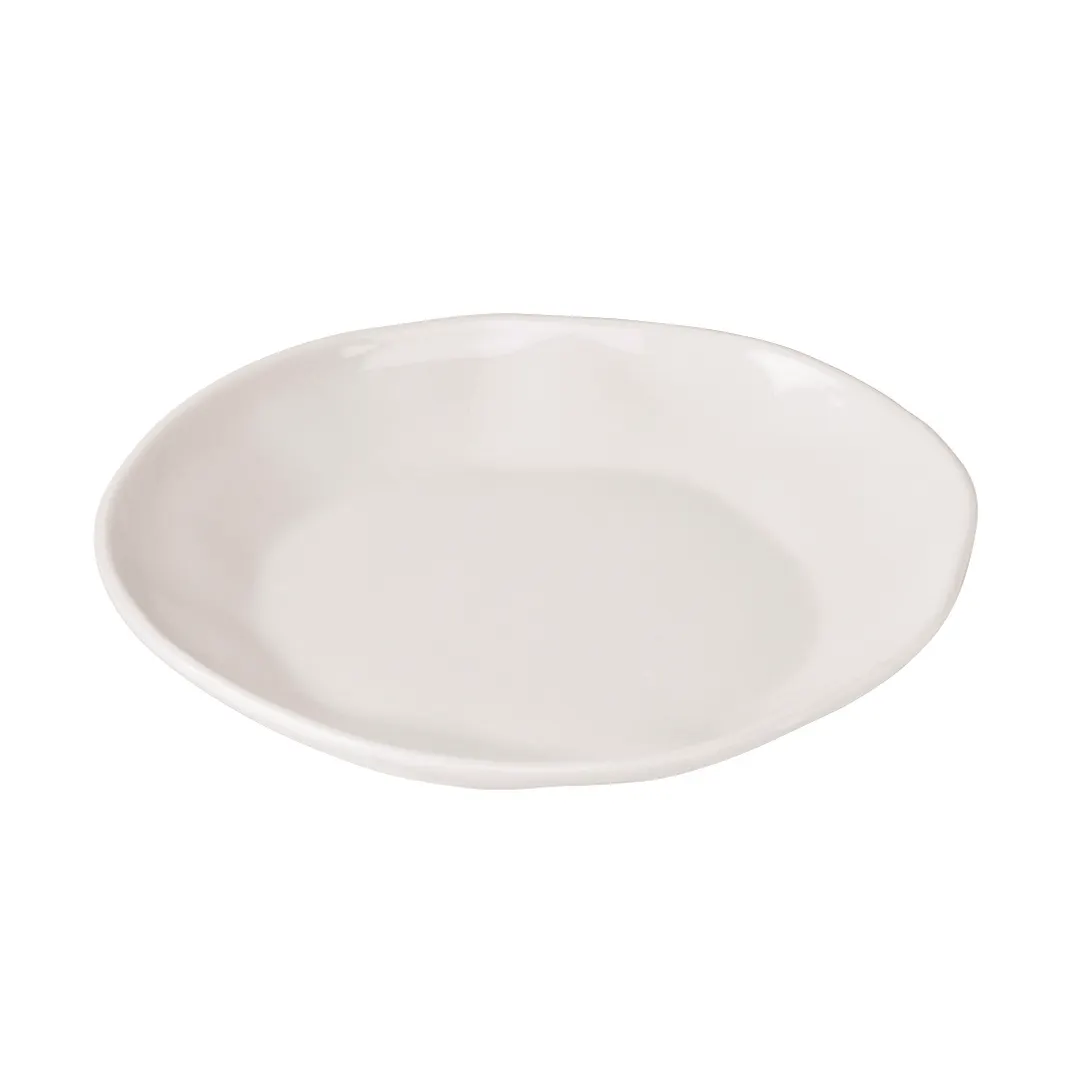 Cal-Mil 22304-7-103 Marin Plate, 6-1/2" Round Melamine Dinner Plate, Ivory Flared Edge