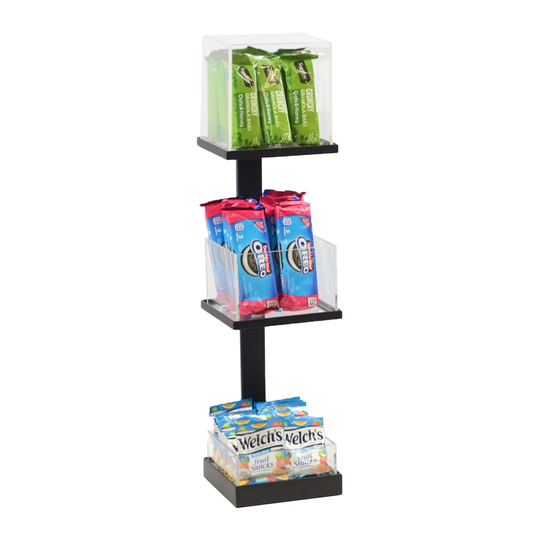 Cal-Mil 22318-13 Black Metal Merchandising Rack, 6.5" x 7" x 20.5", Fits 6" x 6" Acrylic Boxes