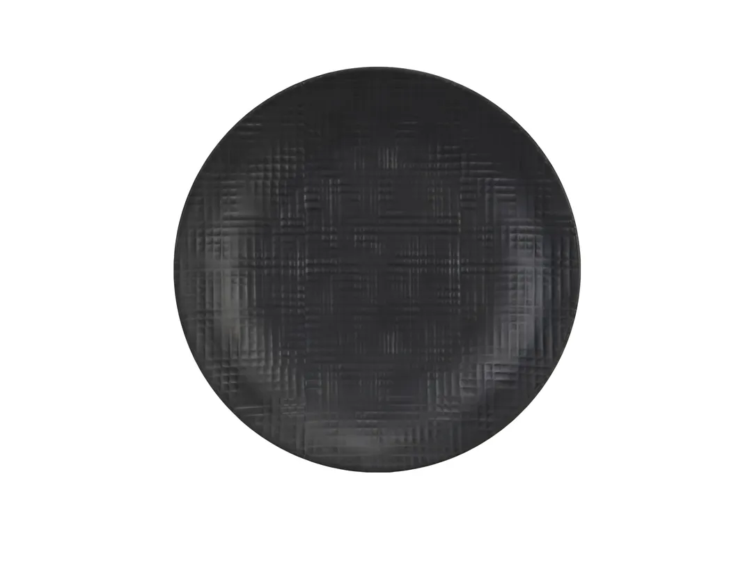 Cal‑Mil 22328‑9‑13 Melamine Dinner Plate, 9‑Inch Round Black, Dishwasher‑Safe, Sedona Finish