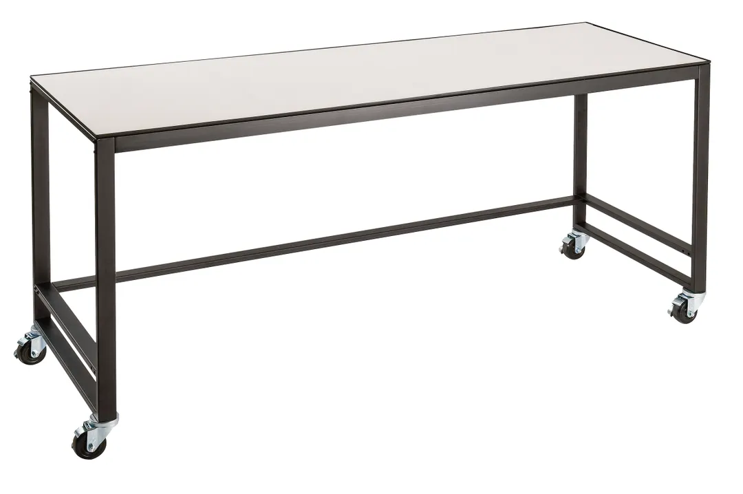 Cal-Mil 22340-72-15 Merchandising Table – 72" W x 24" D x 34" H, White Top Shelf, Sturdy Metal Frame