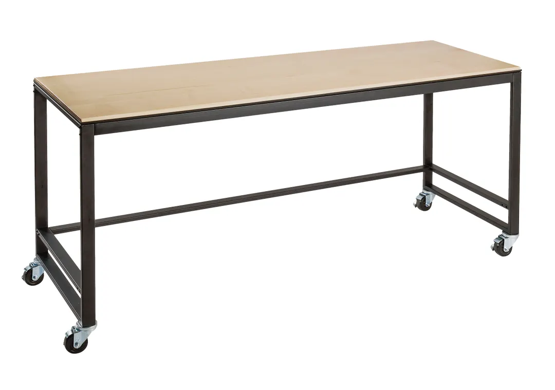 Cal-Mil 22340-72-71 Merchandising Table, 72"W x 24"D x 34"H, Maple Top Shelf, Metal Frame