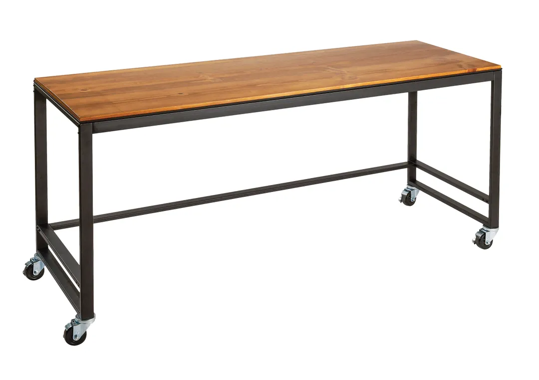 Cal-Mil 22340-72-99 Madera Display Table, 72"W x 24"D x 34"H, Rustic Pine Top Shelf, Metal Frame