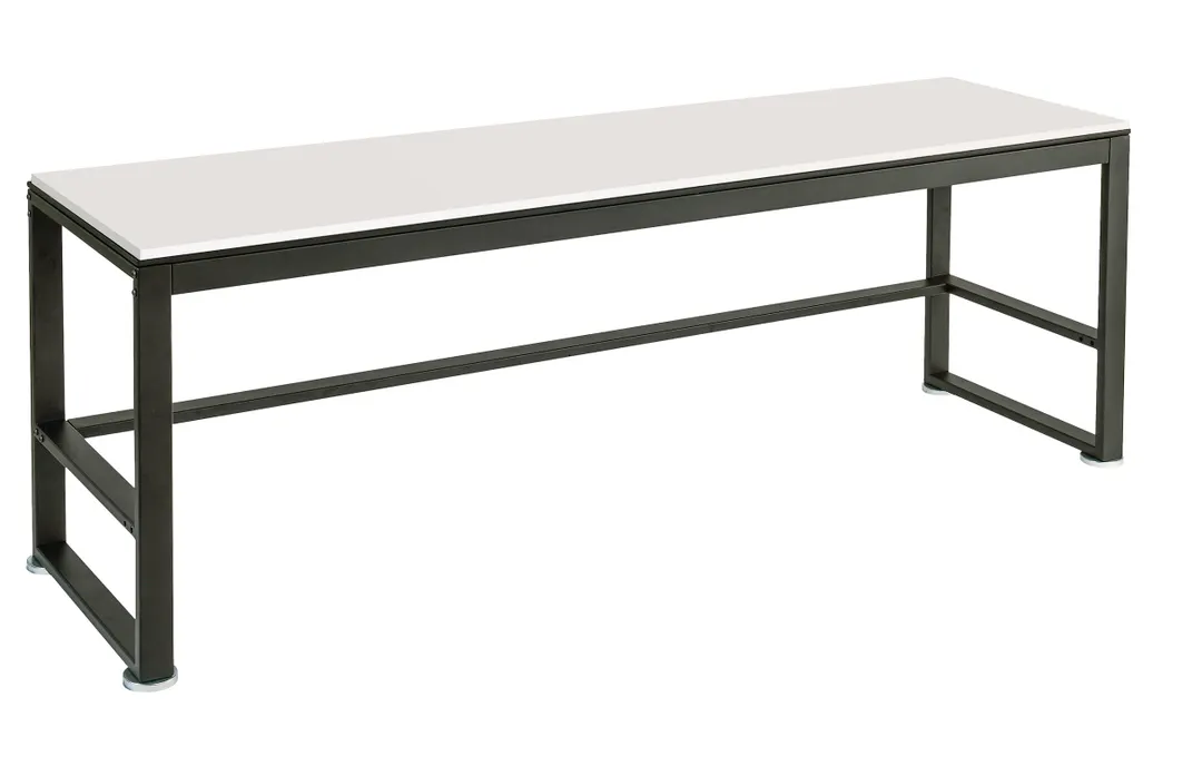 Cal-Mil 22341-64-15 2‑Tier Nesting Table, 64½" W x 18" D x 24¼" H, White Shelf, Metal Frame