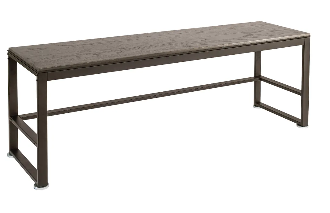 Cal-Mil 22341-64-83 Merchandising Table, 64½" W x 18" D x 24¼" H, 2‑Tier, Oak Wash Top, Metal Frame