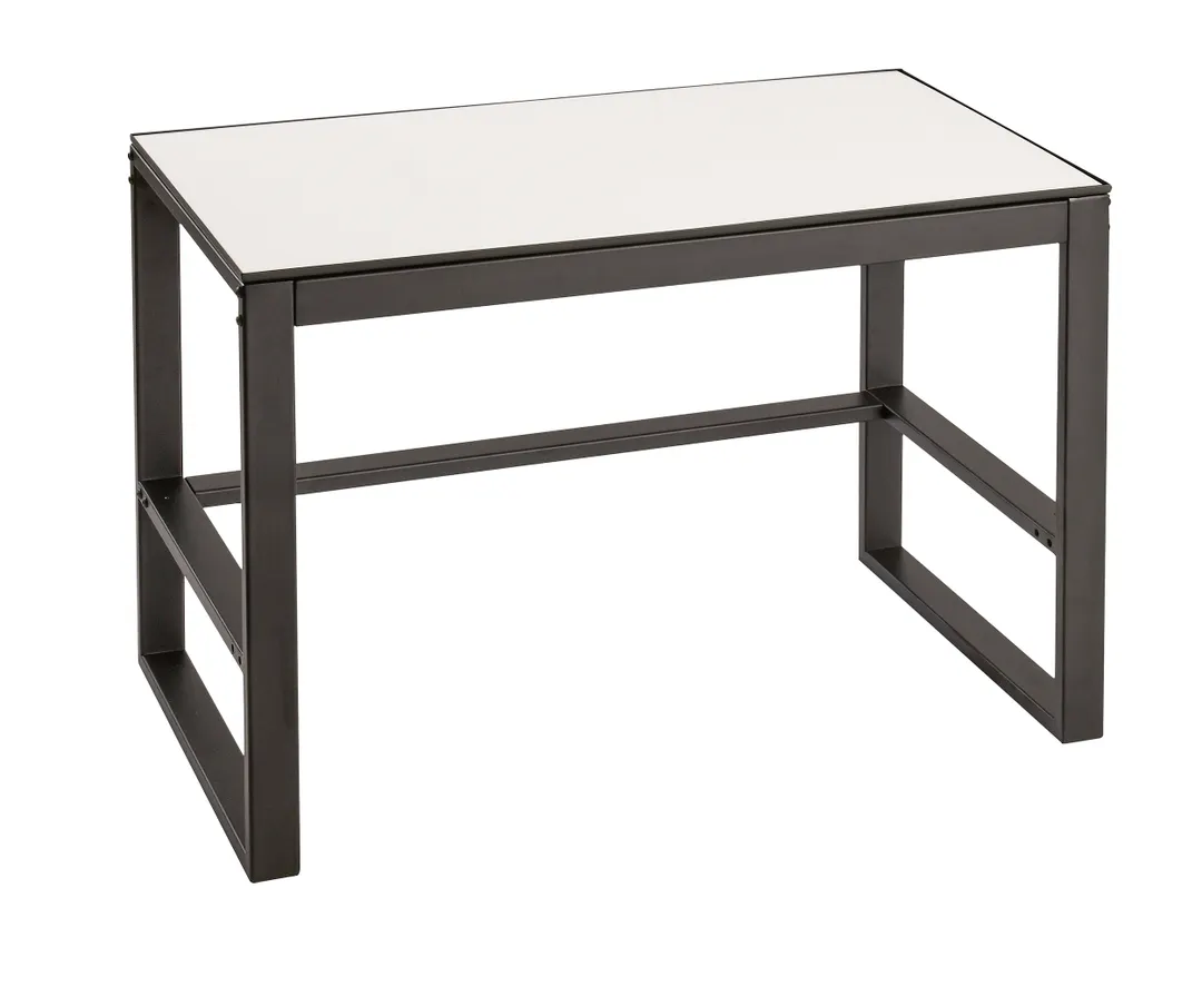 Cal-Mil 22342-32-15 Merchandising Table – 32" W x 18" D x 24-1/4" H, 2‑Tier White Shelf, Metal Frame