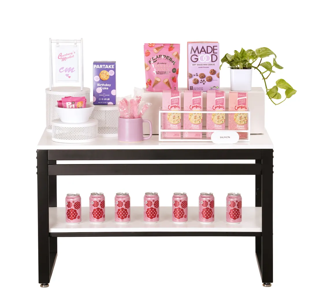 Cal-Mil 22350-38-15 Display Table, 35" W x 18" D x 27-7/8" H, White, Nestable, Produce Display