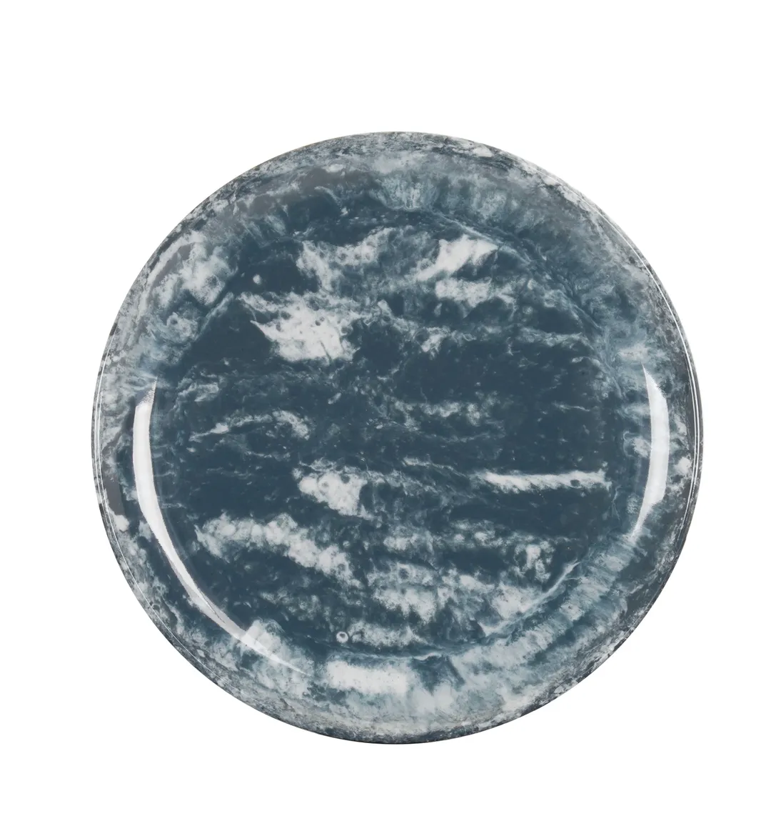 Cal-Mil 22351-10-119 10" Coupe Plate, Gloss Blue Melamine, Reactive Finish, Reusable Dinnerware