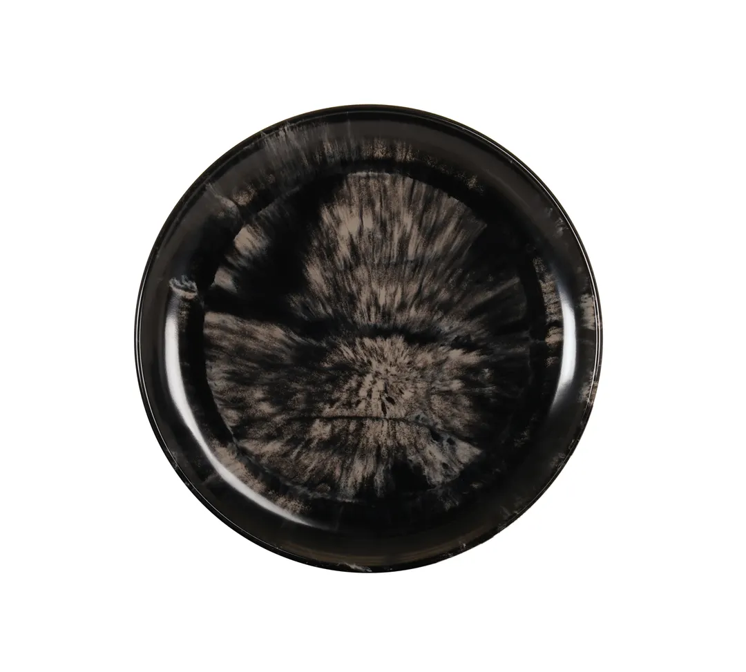 Cal-Mil 22351-10-120 10" Round Coupe Plate, Black Gloss Melamine Reactive, Durable Dinnerware